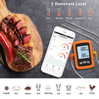 Dual SS304 Probe BBQ Wireless Meat Thermometer easy to grill