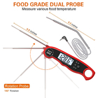 Electronic Digital Dual Probe Meat Thermometer For Grilling Prime Rib Food
