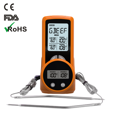 Digital Bbq Meat Thermometer Wireless Grilling Cooking Thermometer With Temp Alarm