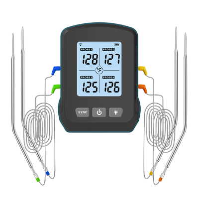 Rechargeable Wireless Meat Thermometer With 4 Probes BBQ Grill