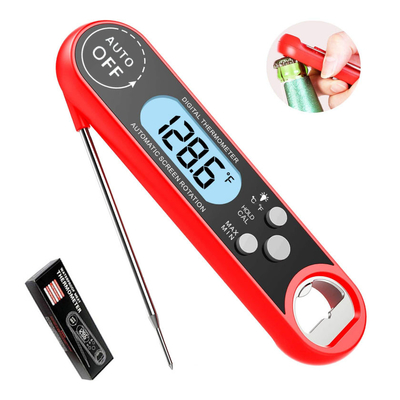 Calibrating Waterproof Meat Thermometer Probe With Rotating Screen Both Hands